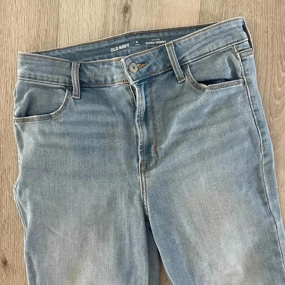 Old Navy Womens High-Waisted Rockstar Super-Skinny Jeans Cara Blue Size 6 Tall - Picture 6 of 12